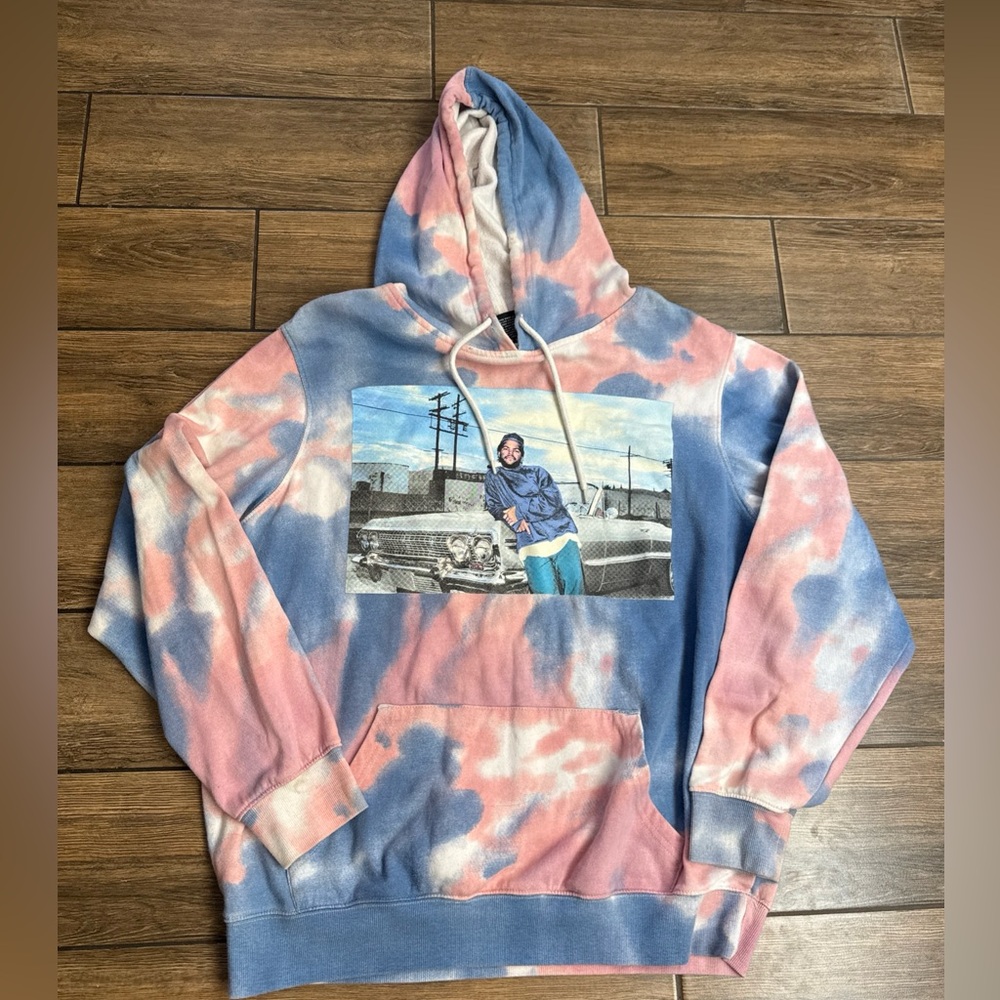 Boyz N The Hood Pullover Tye Dye Men Sz Large DoughBoy Hoodie Ice Cube Pink Blue